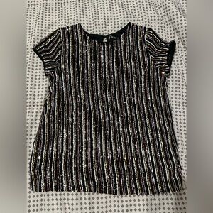 Art Class Striped Sequin Top Blingy Top Large